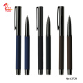 Custom logo metal pen soft touch promotional ballpoint pen rollerball pen business gift set